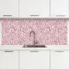 Kronkelende lijn - Magenta - Crème keuken achterwand 2 middel 871 -3d