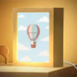 Luchtballon - Beren - Pastel Light Box met kabel (Kinderlampje) klein -zzzz_3d_website