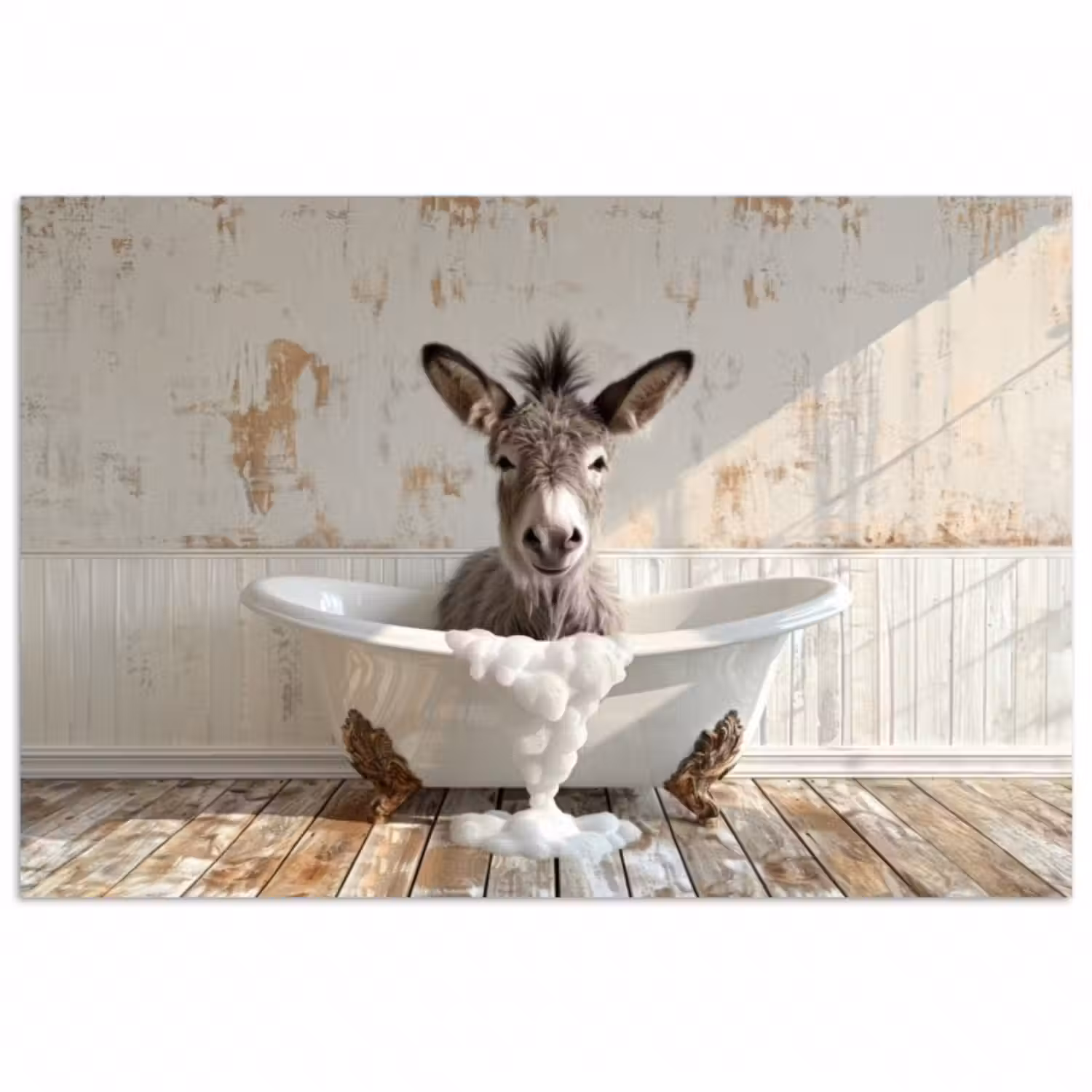 Poster - Esel - Tiere - Badewanne - Schaumstoff