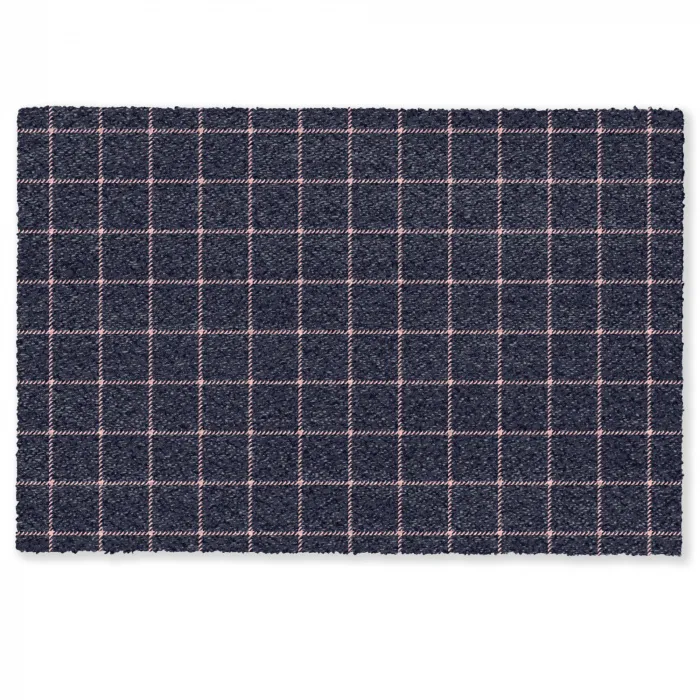 Plaid - Patroon - Blauw - Roze Deurmat klein 898 -zkaufland3d
