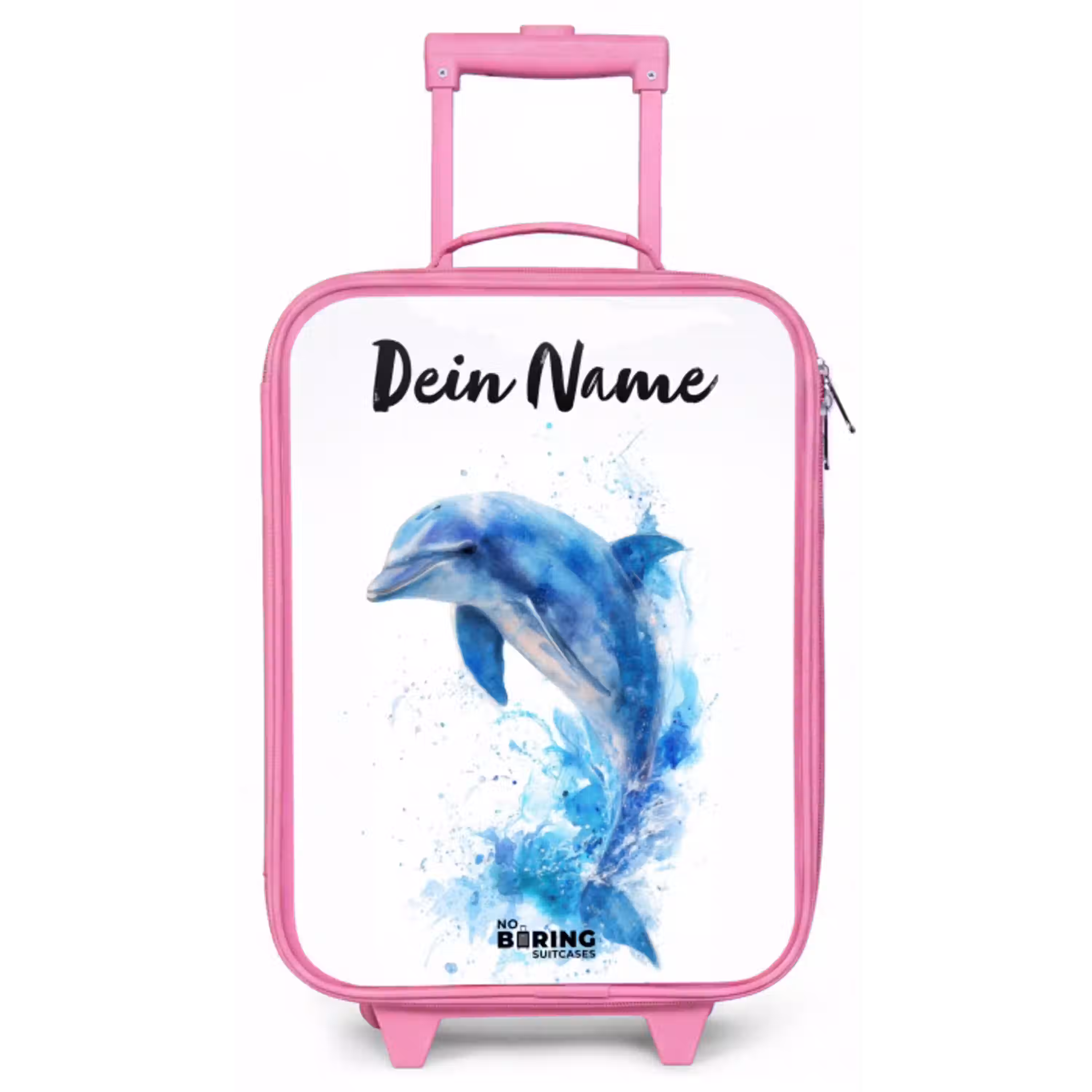Springende blauwe dolfijn Kinderkoffer - Roze klein -zz3dotto