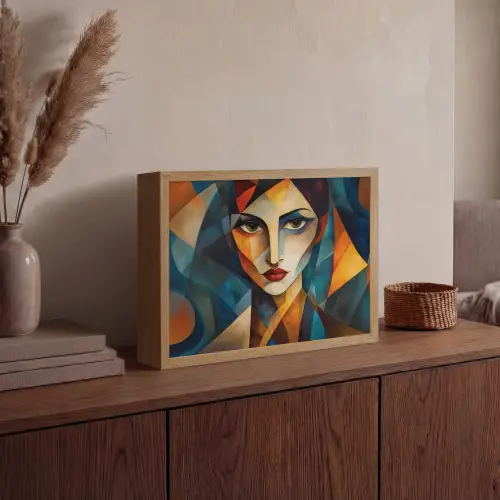 Portret - Abstract - Vormen Light Box met batterij (Wandlamp) middel -sfeer2
