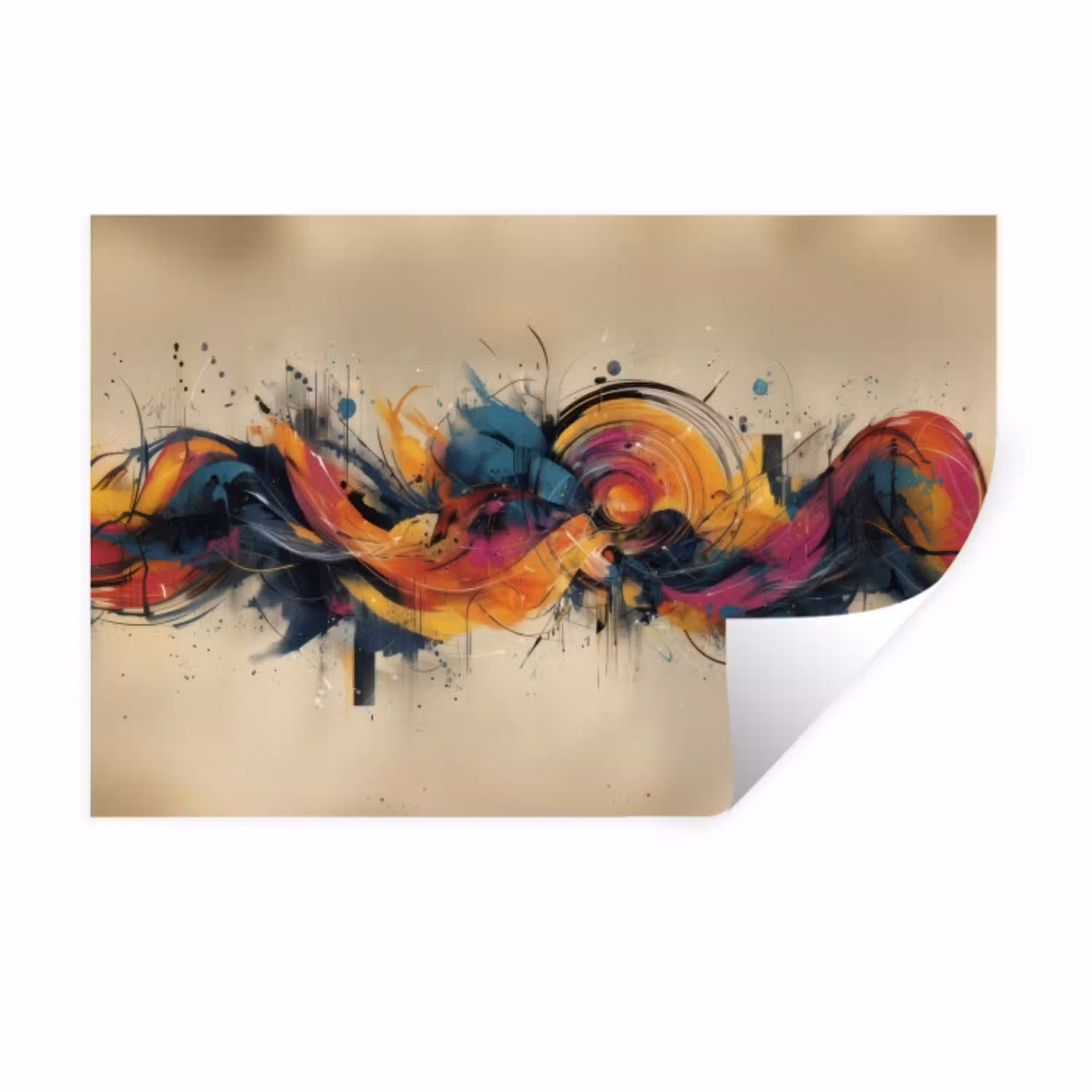 Explosie - Kleurrijk - Vormen - Abstract Muursticker klein -3d