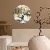 Boom - Modern - Abstract - Goud - Zwart - Wit Wandcirkel behangsticker klein -sfeer1
