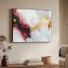 Rood - Abstract - Goud - Modern Textielframe zwart klein -sfeer3