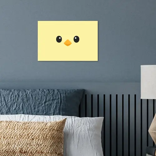 Kuiken - Vrolijk - Geel - Minimalistisch poster papier klein -sfeer2