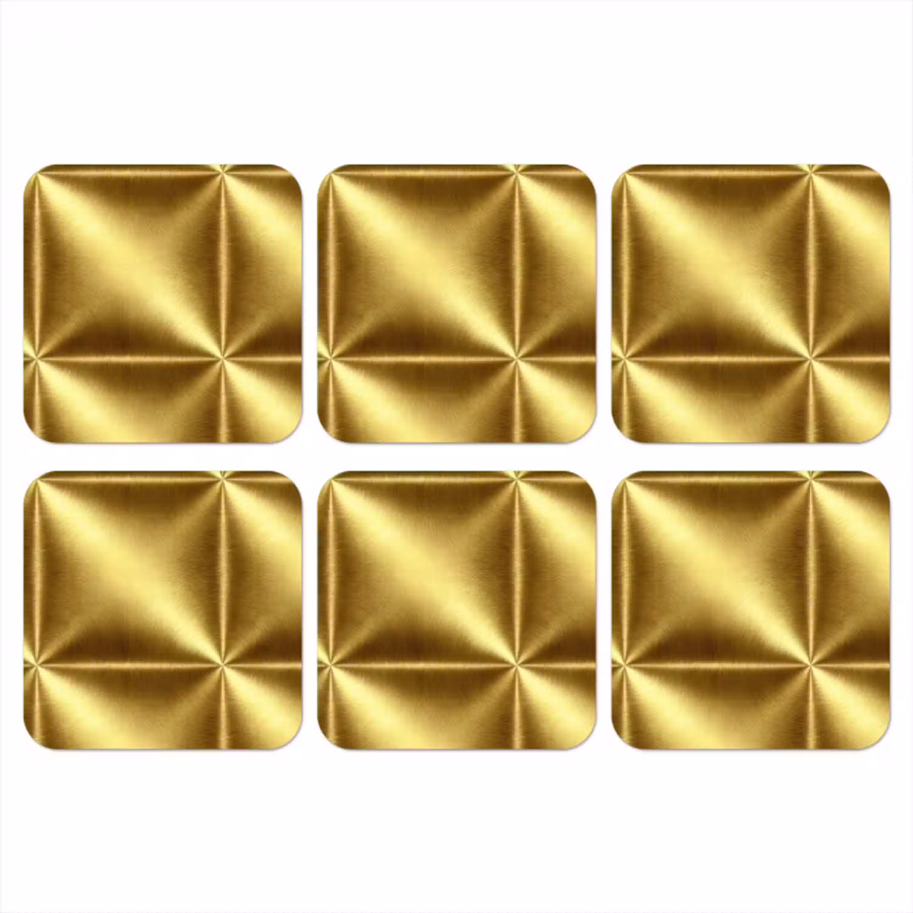 Textuur - Geborsteld Goud - Industrieel - Metallic onderzetter kurk middel 366 -3d