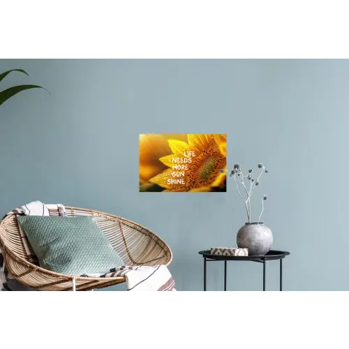 Zonnebloem - Close up - Geel - Quote Muursticker klein -plant