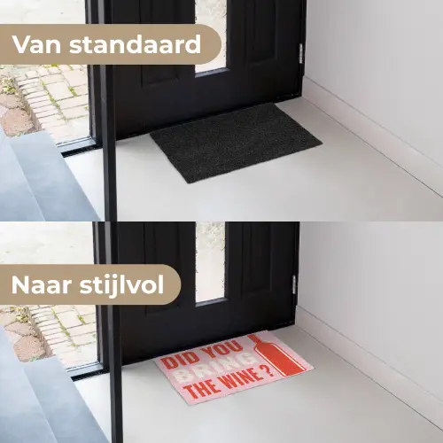 Quote - Roze - Wijn Deurmat klein -voor-na_NL