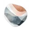 Abstract - Golven - Blauw Wandcirkel Organisch Aluminium middel -3d