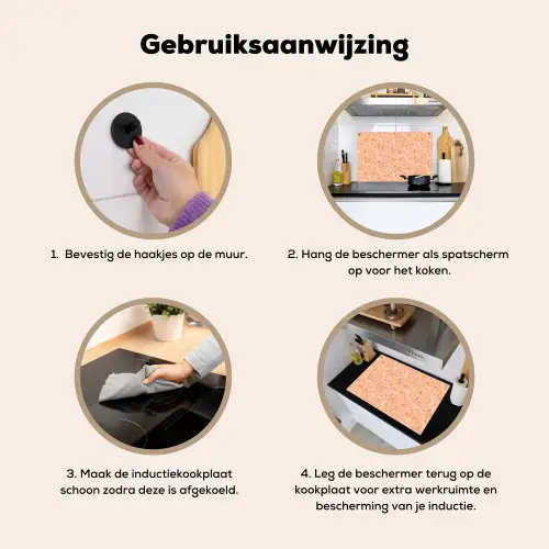 Tint - Olie - Verf - Lichtoranje Inductie beschemer met haakjes klein 777 -ky-gebruik-nl