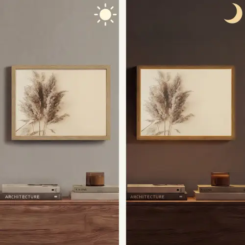 Graan - Pastel - Natuur Light Box met batterij (Wandlamp) middel -sfeer3