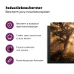 Hert - Bos - Mistig - Natuur - Goud Inductie beschermer vinyl 3mm middel -zzzzzzz-cc-usp