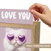 Kat - Love - Paars - Valentijn Light Box met kabel (Wandlamp) klein -USP_websiteprintNL