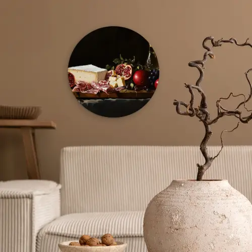 Stilleven - Vintage - Borrelplank Wandcirkel plexiglas klein -sfeer1