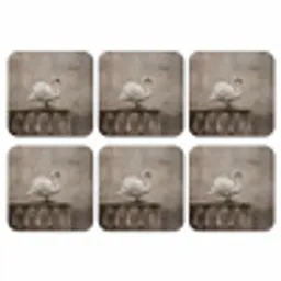 Zwaan - Elegant - Dieren - Wit onderzetter kurk middel -3d
