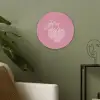 Frambozen - Steel - Getekend - Roze Akoestische PET Vilt - Rond klein -sfeer2