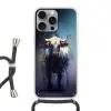 Stier - Zwart - Abstract - Horens Hoesje iPhone 16 Pro Max met koord klein -3d