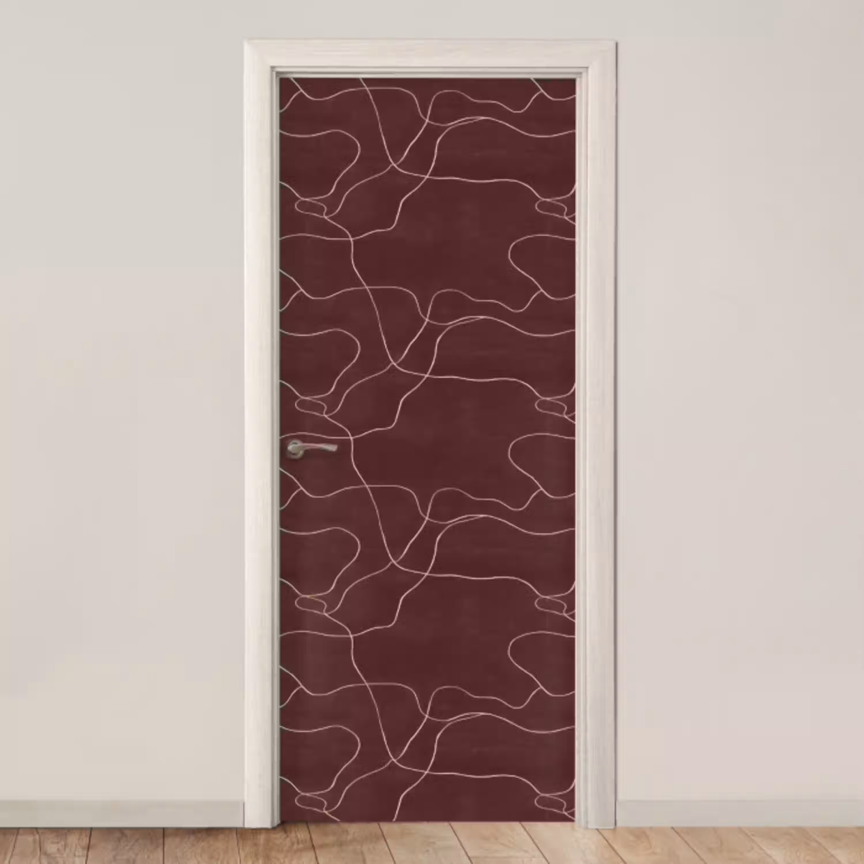 Abstract - Modern - Bruin deurposter klein 289 -3d_beige