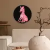 Zebra - Roze - Gestreept Wandcirkel kunststof plaat 5mm dik klein -sfeer1