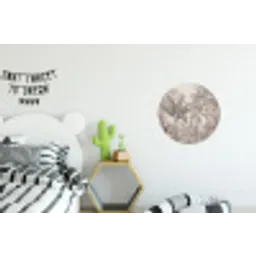 Natuur - Jungle - Ringstaartmaki - Bruin Wandcirkel aluminium klein -kinderkamer