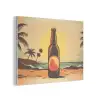 Bierfles - Zonsondergang - Palmbomen - Zee PET vilt klein -3d