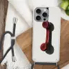 Telefoon - Koord - Rood - Minimalistisch Hoesje iPhone 16 Pro Max met koord klein -sfeer4
