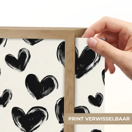 Hartjes - Patroon - Zwart Light Box met batterij (Wandlamp) middel 907 -USP_websiteprintNL