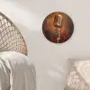 Microfoon - Bruin - Klassiek Wandcirkel kunststof plaat 5mm dik klein -sfeer5