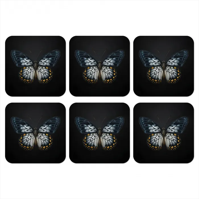 Vlinder - Monochroom - Balans onderzetter kurk middel -3d