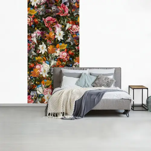 Bloemen - Vlinder - Design - Kunst - Abstract - Schilderij - Oude meesters fotobehang vinyl groot -slaapkamer