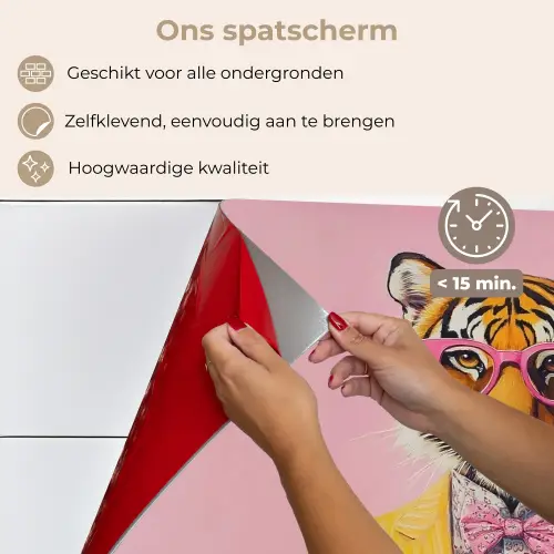 Tijger - Bril - Geel - Jasje keuken achterwand spatscherm klein -spatscherm_NL