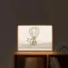 Luchtballon - Leeuw - Watercolor - Safari - Dieren Light Box met batterij (Wandlamp kind) middel -sfeer1_kind