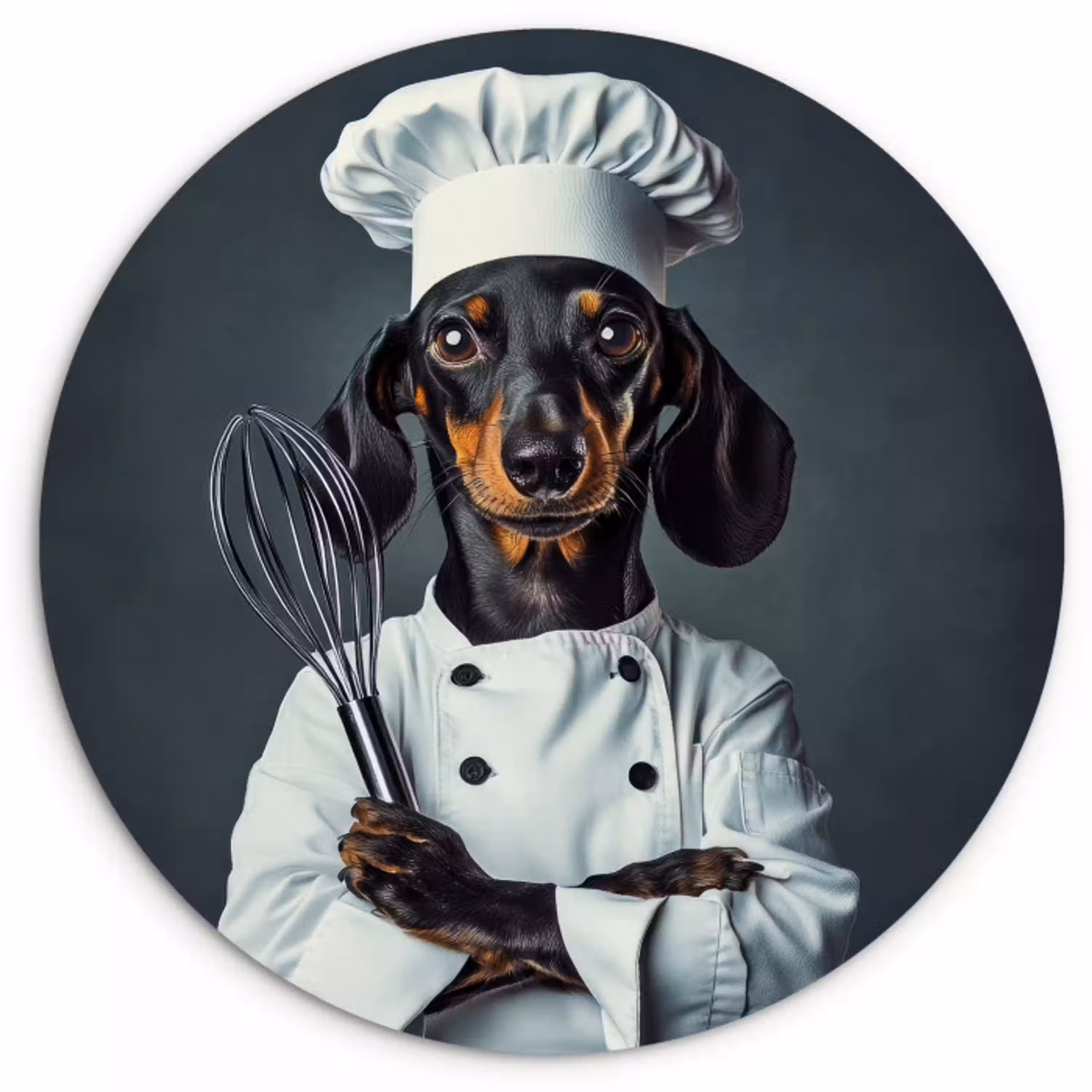Hond - Garde - Kok Wandcirkel kunststof plaat 5mm dik klein -3d