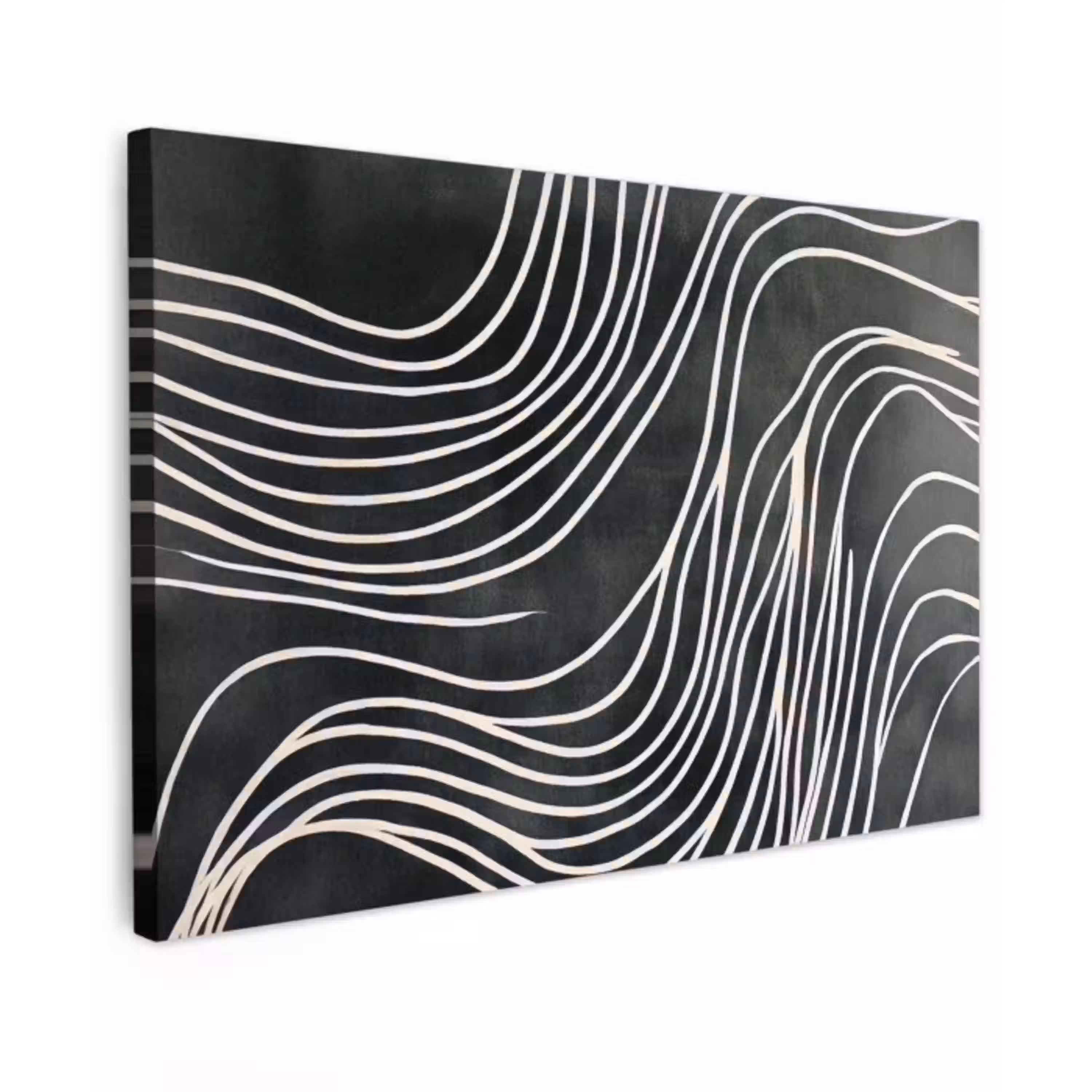 Lijnen - Patroon - Abstract - Wit canvas 2cm klein -z3d