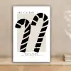 Zuurstokken - Kerst - Snoepgoed - Zwart - Feestdagen canvas 2cm klein -sfeer1