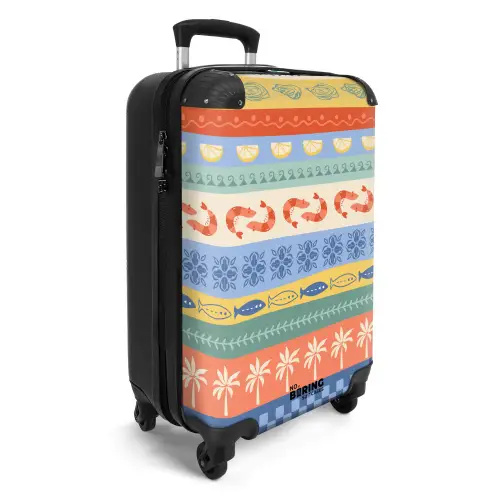 Gestreepte illustraties kleurrijk NBS - Handbagage koffer - Kinderen Unisex middel -productfoto_3d