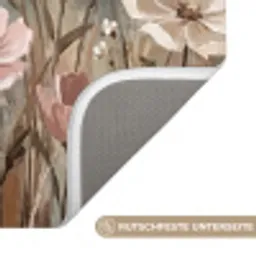 Bloemen - Botanisch - Schilderij - Pastel - Rustiek Badmat klein -USP_AntislipDE