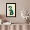 Dinosaurus - Turquoise - Stekels fotolijst zwart zonder passe partout klein -sfeer5