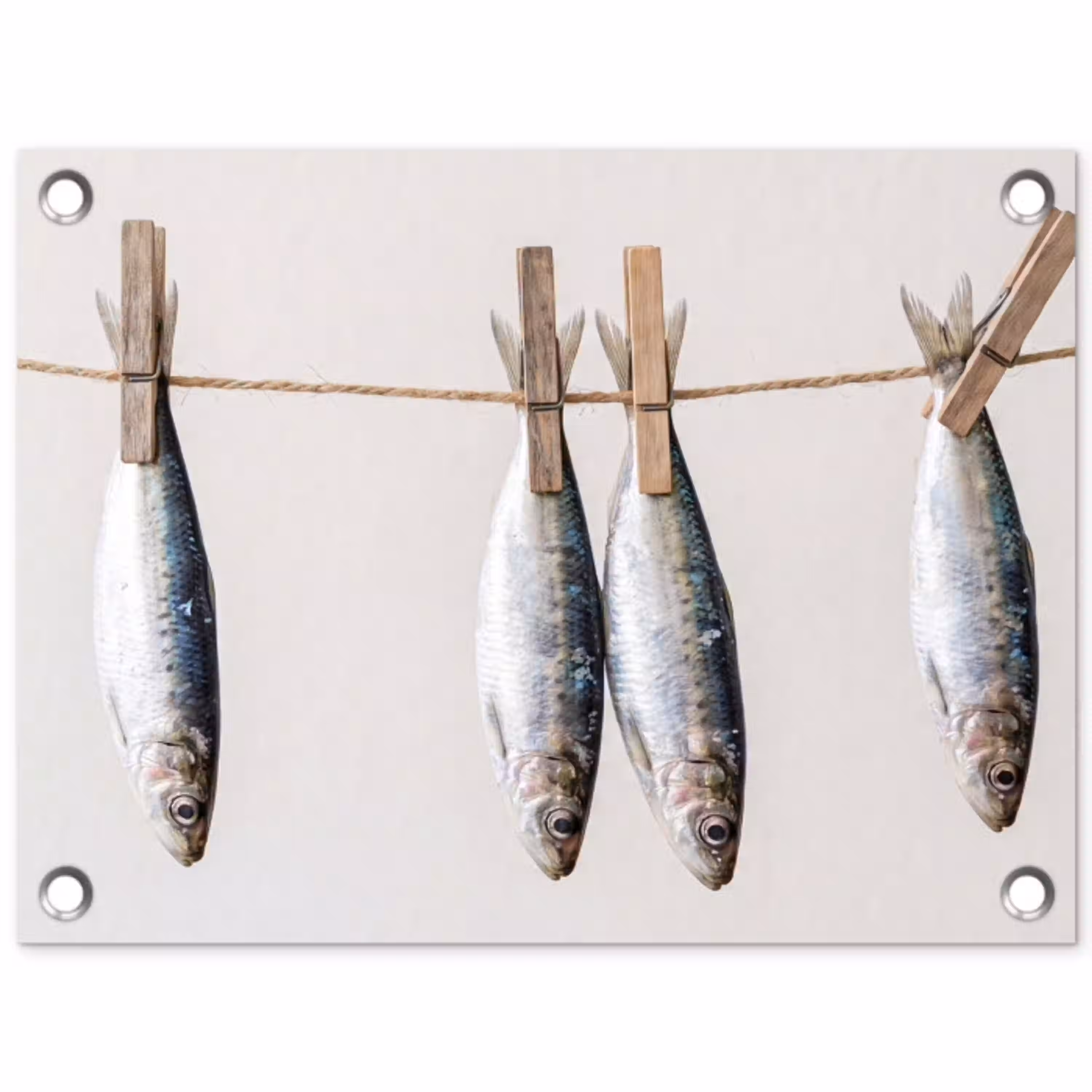Vis - Hangend - Eten tuinposter los doek klein -3d