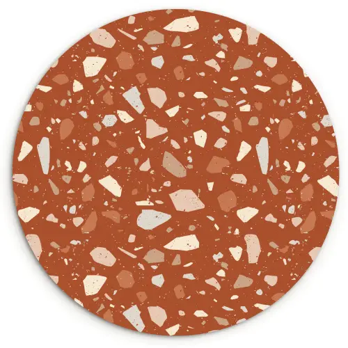 Terrazzo - Patroon - Klei Wandcirkel plexiglas klein 852 -3d