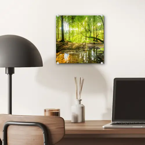 Bos - Landschap - Water - Bomen - Zon - Groen - Natuur plexiglas 5mm klein -sfeer6