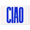 Ciao - Hoofdletters - Blauw - Minimalistisch Placemat vinyl groot -zzsfeer1_Kitchenyeah-website