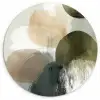 Minimalistisch - Cirkels - Penseelstreken - Beige Wandcirkel kunststof plaat 5mm dik klein -3d