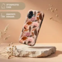 Bloemen - Bladeren - Bruin Toughcase MagSafe Apple iPhone 17 klein 1017 -USP_RandenV_DE