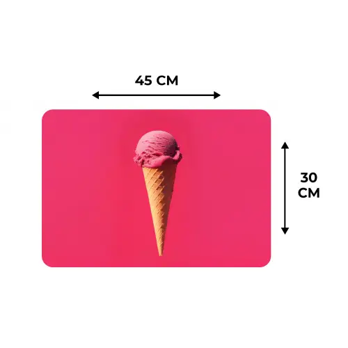 Schepijs - Roze - Hoorntje Placemat vinyl groot -specs