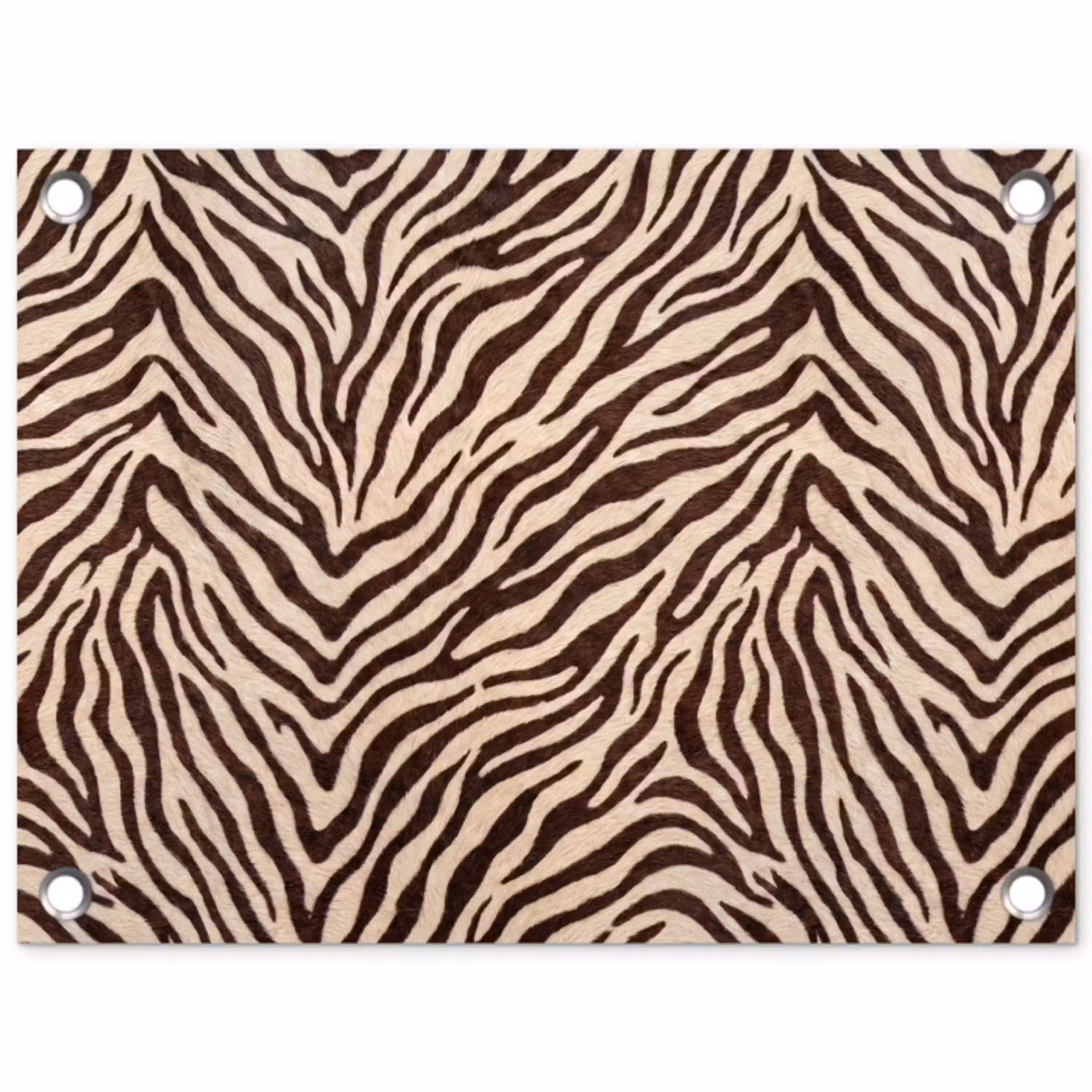 Zebra - Strepen - Bruin tuinposter los doek klein -3d