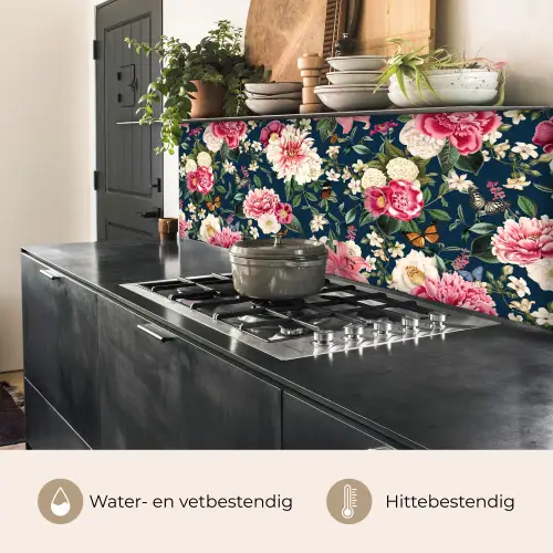 Patronen - Roos - Bladeren keuken achterwand 2 middel 871 -usp_NL
