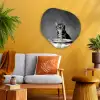 Bengaal - Kat - Tafelkleed - Zwart - Wit - Dier Wandcirkel Organisch Plexiglas middel -sfeer4