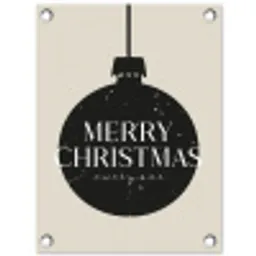 Kerstballen - Japandi - Christmas - Zwarte kerstballen tuinposter los doek klein -3d